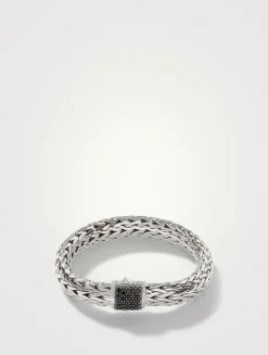 Large Icon Bracelet With Black Sapphire