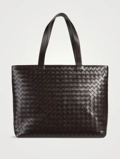 Large Intrecciato Leather Tote Bag