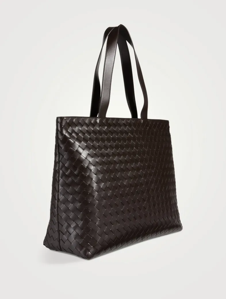 Large Intrecciato Leather Tote Bag