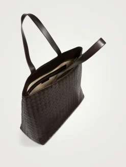 Large Intrecciato Leather Tote Bag