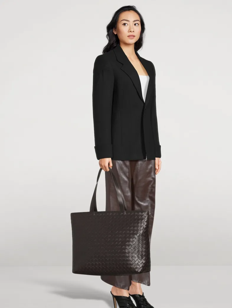 Large Intrecciato Leather Tote Bag