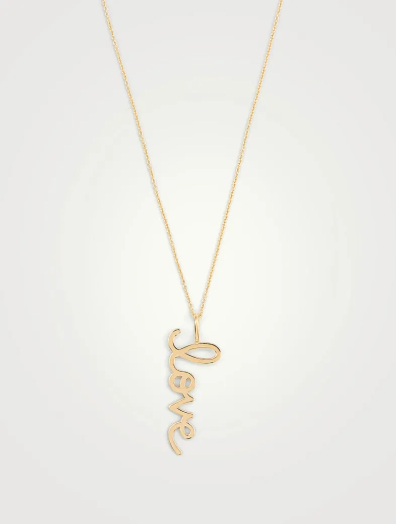 Large 14K Gold Love Necklace