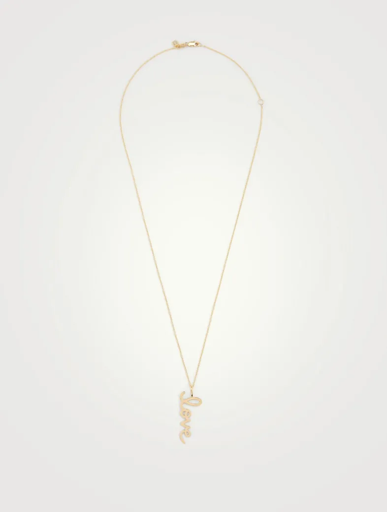 Large 14K Gold Love Necklace