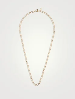Large 14K Gold Paper Clip Chain Necklace