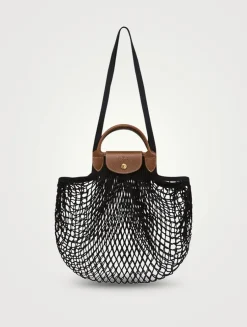 Large Le Pliage Filet Mesh Top Handle Bag