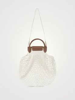 Large Le Pliage Filet Mesh Top Handle Bag