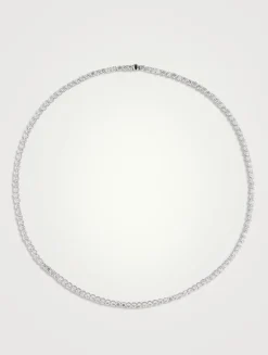 Large Matrix Crystal Tennis Necklace