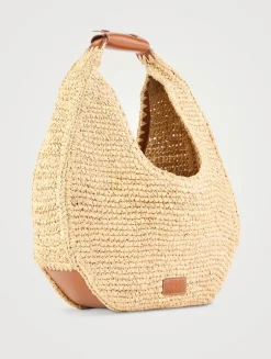 Large Moon Raffia Shoulder Bag