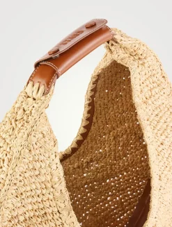 Large Moon Raffia Shoulder Bag
