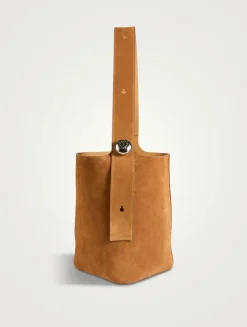 Large Pebble Suede Bucket Bag