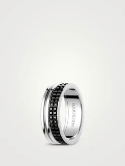 Large Quatre Black Edition 18K White Gold Ring