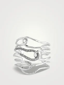 Large Solanales Crystal Twisted Cuff Bracelet