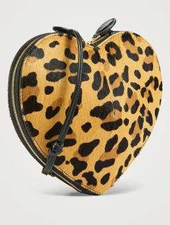 Le Cœur Calf Hair Crossbody Bag In Leopard Print