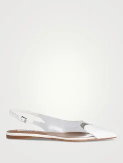 Le Cœur Patent Leather And PVC Slingback Flats