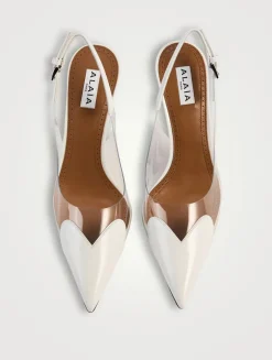 Le Cœur Patent Leather And PVC Slingback Pumps