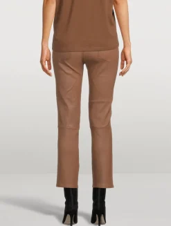 Le High Straight Leather Trousers