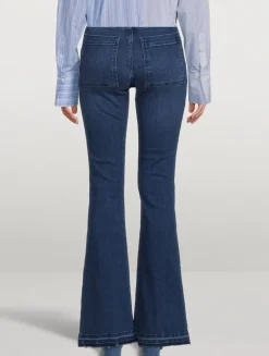 Le High Trapunto Stitch Flare Jeans