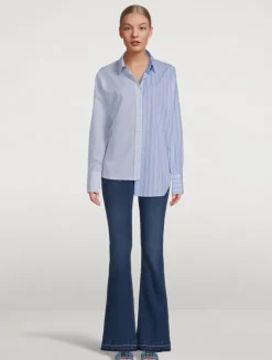 Le High Trapunto Stitch Flare Jeans