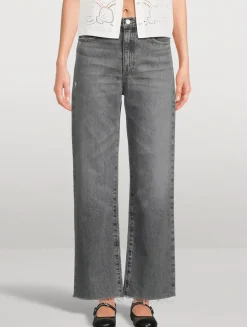 Le Jane Ankle Raw Fray Wide-Leg Jeans
