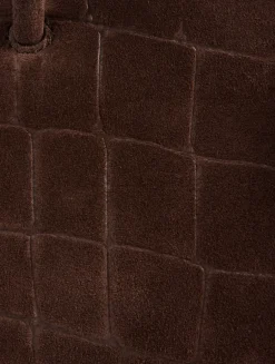 Le Petit Turismo Croc-Embossed Suede Bowling Bag