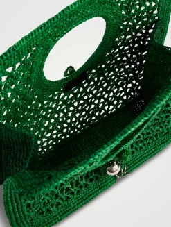 Le Petite Carré Spiaggia Raffia Basket Bag