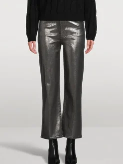 Le Sleek Metallic Straight Jeans