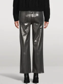 Le Sleek Metallic Straight Jeans