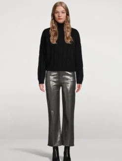 Le Sleek Metallic Straight Jeans