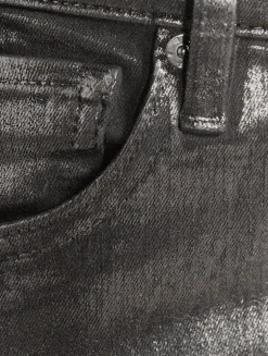 Le Sleek Metallic Straight Jeans