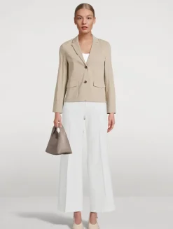 Le Slim Palazzo Modernist Wide-Leg Trousers