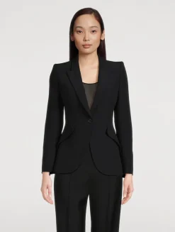 Leaf Crepe Blazer