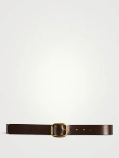 Leather Belt With Rounded Buckle