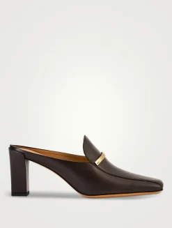 Leather Loafer Mules