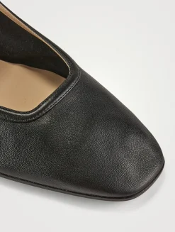 Leather Mary Jane Ballet Flats