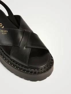 Leather Platform Sandals