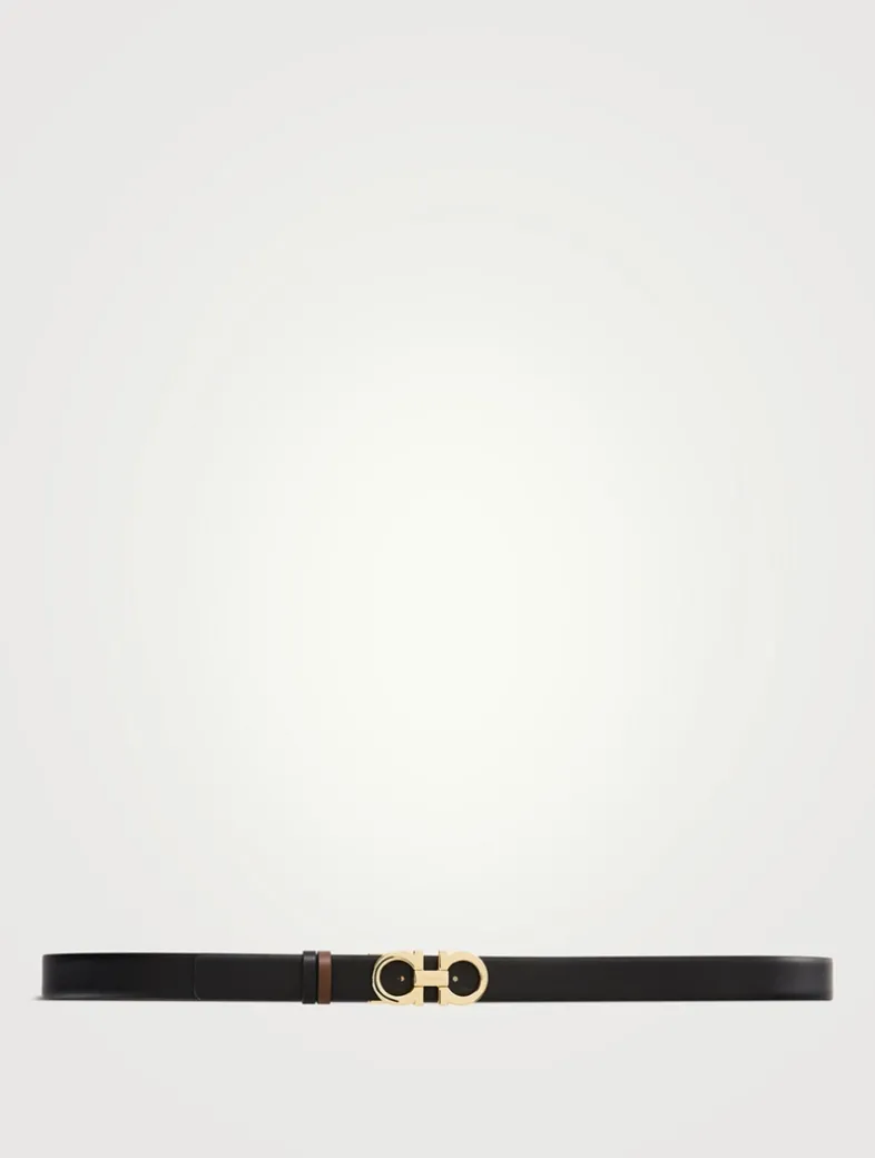 Leather Reversible And Adjustable Gancini Belt