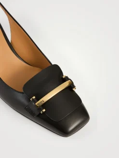 Leather Slingback Pumps