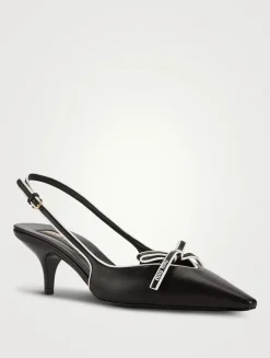 Leather Slingback Pumps