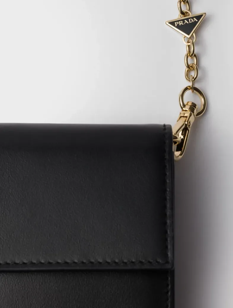 Leather Wallet With Chain Shoulder Strap