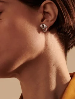 Legends Naga Sterling Silver Stud Earrings With Blue Sapphire