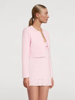 Leilana Lace-Trimmed Tweed Jacket