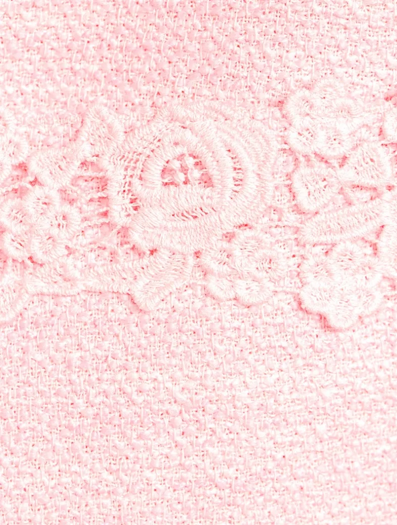 Leilana Lace-Trimmed Tweed Jacket