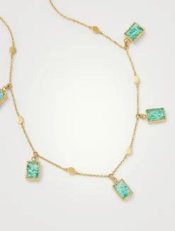 Lena Charm Choker Necklace With Amazonite