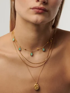 Lena Charm Choker Necklace With Amazonite