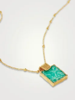 Lena Charm Necklace With Amazonite
