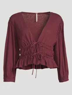 Let's Go Tie-Front Blouse