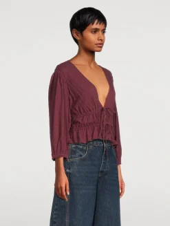 Let's Go Tie-Front Blouse