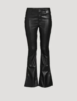 Level Up Vegan Leather Flare Trousers