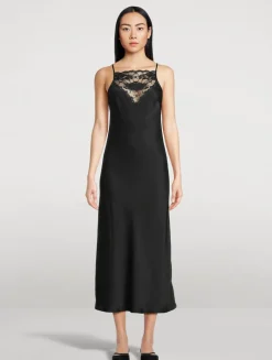 Libbie Lace-Trimmed Slip Dress