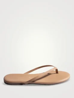 Lily Nudes Leather Flip-Flops